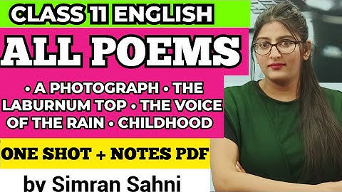 Class 11 english all poem one shot | Class 11 English | Poems | One Shot by Simran Sahni
