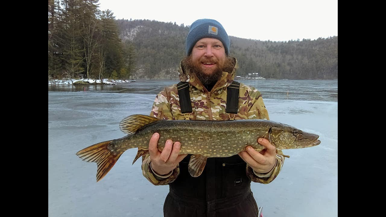 Adirondack Ice Fishing 28" Northern Pike on 12/15/18 YouTube