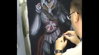 Atelier Meijer - Ezio Auditore T-shirt airbrush.