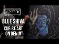 Blue Shiva | Cubist art on Denim | Epified