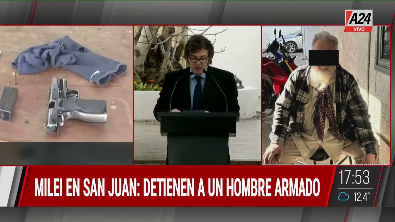 Quién es el hombre al que detuvieron con un arma durante el acto de Javier Milei en San Juan