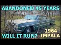 ABANDONED 1964 Impala! Will it run after sitting since the 1970’s?!?