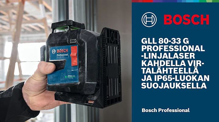 GLL 80-33 G Professional -linjalaser kahdella virtalähteellä ja IP65-luokan suojauksella
