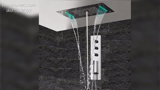 Super Luxury Recessed Ceiling Mount LED Large Shower Set