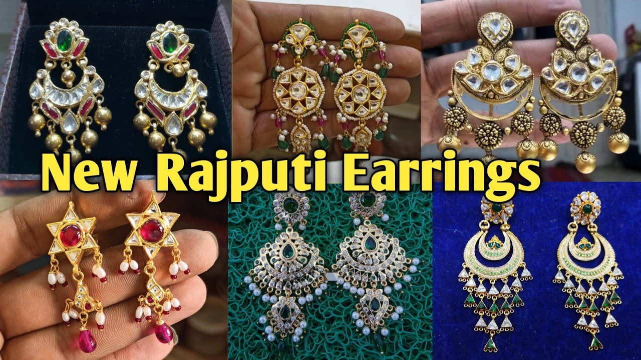 Multicolored Jadau Earrings in Gold Plated Silver ER 231 – Deccan Jewelry