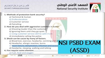 PASS NSI | PSBD EXAM- Questions & Answers | ABUDHABI SECURITY #nsi_exam  #assd #psbd