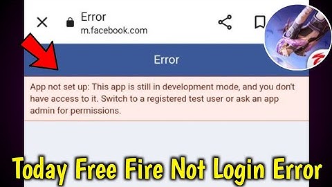 free fire max facebook login problem | app not setup error this app is still in development mode