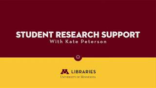 Student Research Support from the Libraries