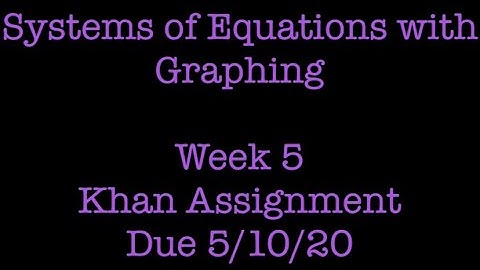 Systems of Equations with Graphing - DLP Week 5