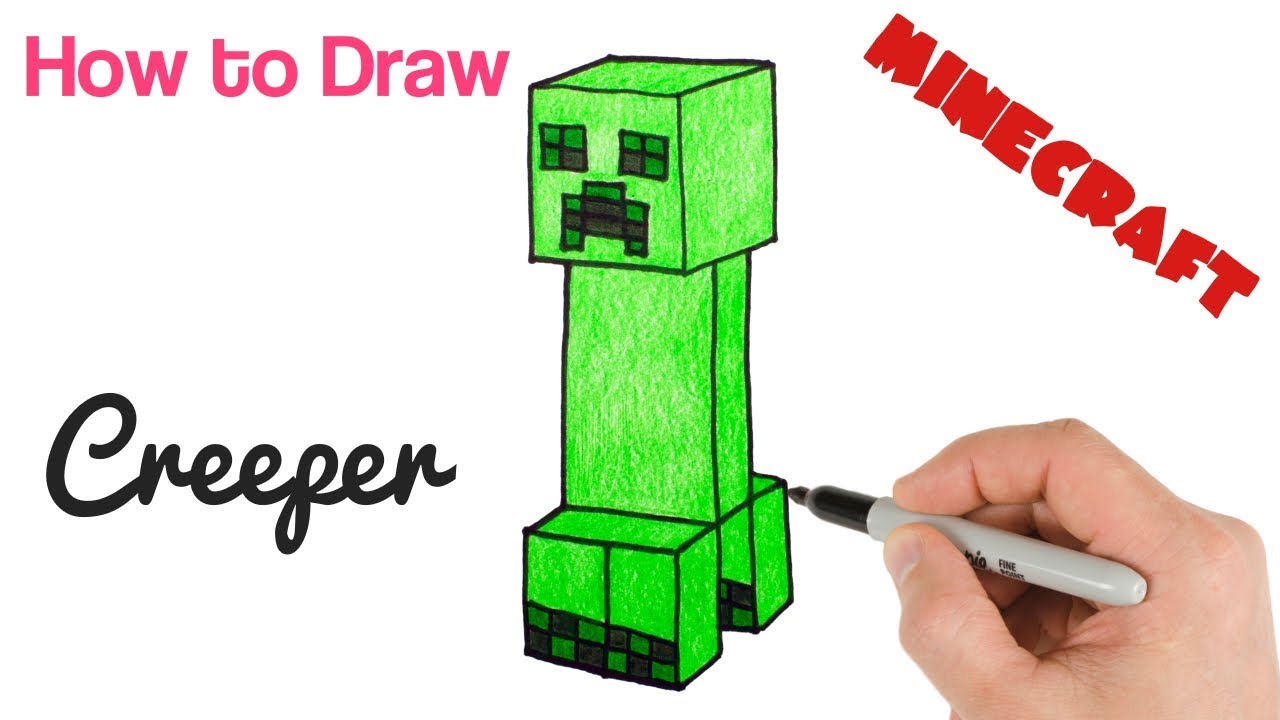 How to Draw Creeper from Minecraft Easy 