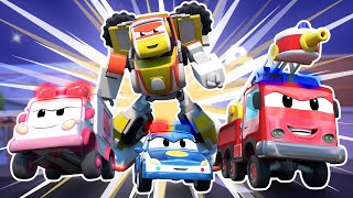 SUPER ROBOT teams up with the RESCUE SQUAD! | Robot & Firetruck Transform screenshot 2