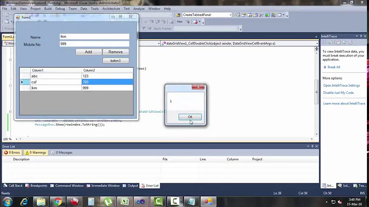 DataGridView Currently Selected Row Index Number In C#