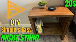 HOW TO MAKE A SIMPLE AND EASY RUSTIC NIGHTSTAND | The Easiest Nightstand $20 DIY Solid Wood  - 2021 by Watch Erick 5,388 views 3 years ago 12 minutes, 7 seconds