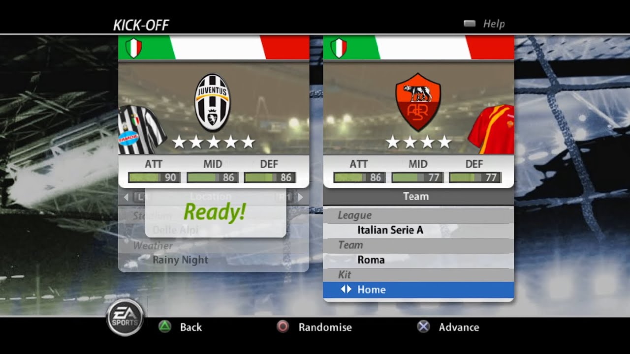 Геймплей FIFA 06 (PS2) — «Ювентус» против «Ромы»