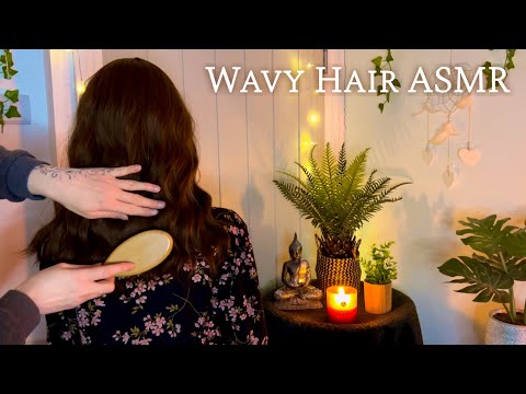 ASMR Relaxing Wavy Hair Pampering | Brushing, Parting, Placing & Pulling | Gentle Whisper For Sleep