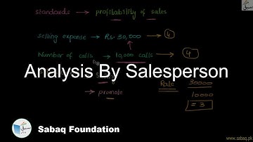 Analysis By Salesperson, Accounting Lecture | Sabaq.pk