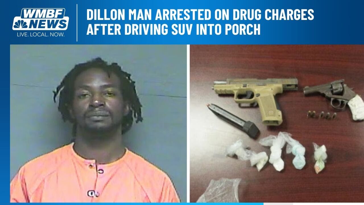 Dillon man arrested on drug charges after driving SUV into porch - YouTube