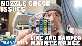 NOZZLE CHECK ISSUES DAMPER AND INK LINE MAINTENANCE