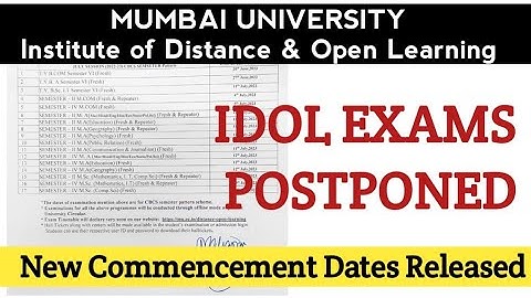 IDOL EXAMS POSTPONED | New Commencement Dates | Mumbai University Idol | Ashish Sir