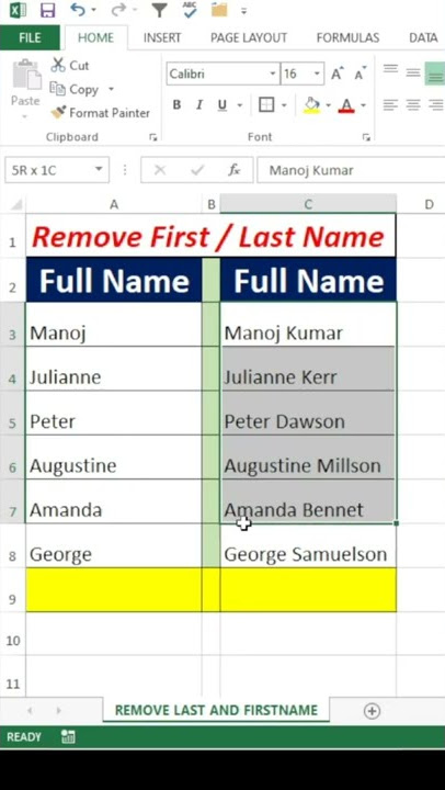 How to Remove Middle Initial in Excel: Guide - Ajelix