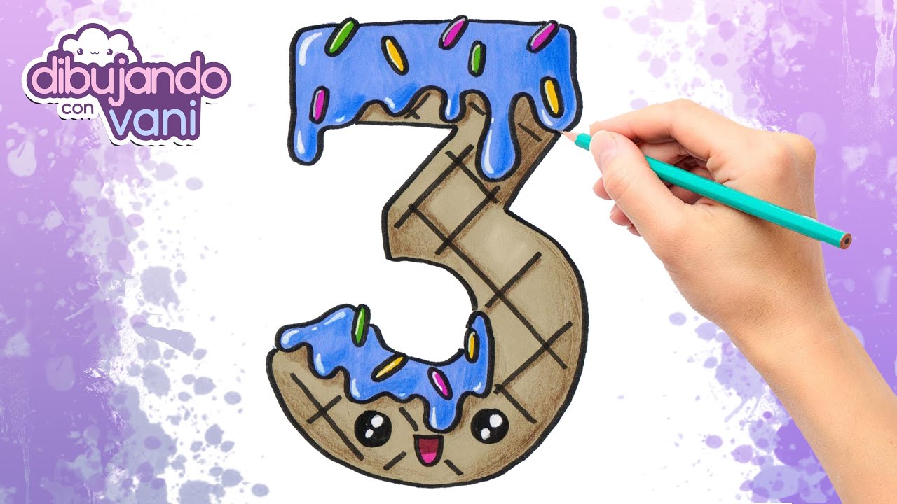 COMO DIBUJAR Y COLOREAR EL NUMERO TRES KAWAII - DIBUJOS FACILES - DIBUJOS  KAWAII - NUMERO 3 KAWAII - thptnganamst.edu.vn