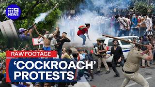 RAW: India's 'cockroach' protesters march on parliament | 9 News Australia
