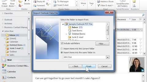 Outlook 2010 Import Information from a PST File
