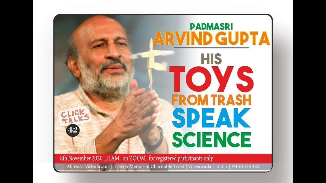 Intro, Video.Click Talk 42Toys from Trash speak Science by Padmasri