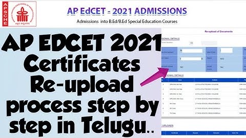 AP EDCET 2021 Certificates Re-upload process step by step in Telugu//AP EDCET Certificate Re-upload