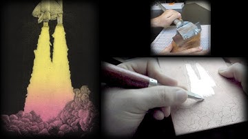 Mezzotint Printmaking Demo - Space Shuttle Launch