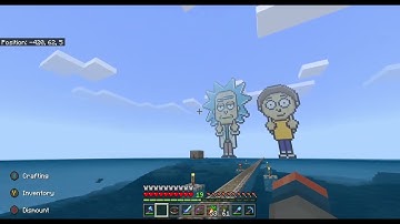 Rick and Morty Pixel Art Minecraft Build