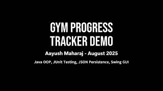 Gym Progress Tracker Demo - August 2025