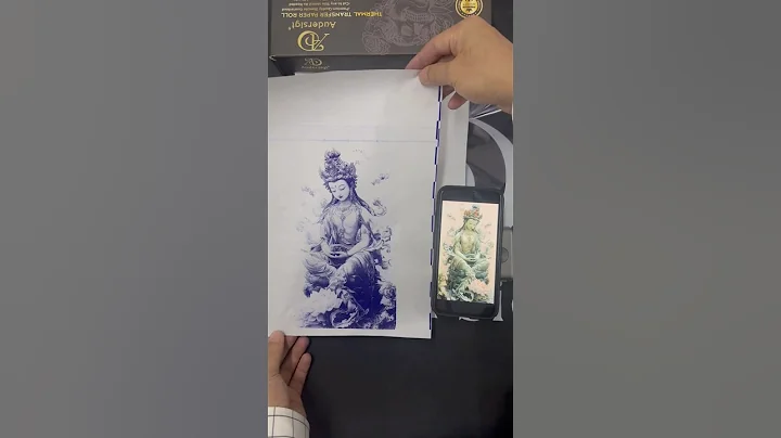 💪painting it using AIMO T08FS and Audersigt® Gold label roll transfer paper. #tattoo #tatuagem