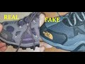 North Face shoes real vs fake.  How to spot counterfeit Northface boots