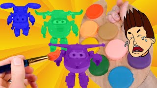 Superwings गलत रंग में रंग गए हैं! बच्चों के लिए खिलौना वीडियो!