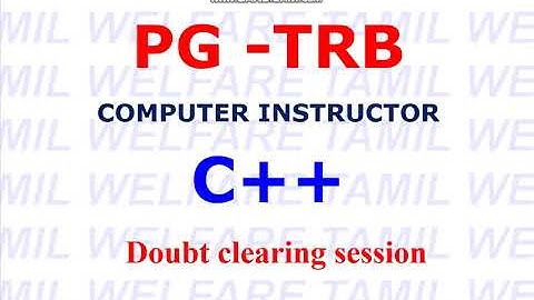 TRB  Computer Instructor C++ Doubt Clearing session |  WELFARE TAMIL