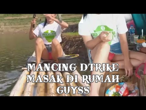 cewek cantik mancing ikan  di atas rakit - fishing ya mancing