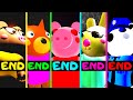 Roblox - All 5 Endings - Piggy Game Doggy's Memories!