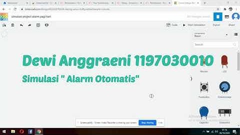 Simulasi Elektronika Dasar: Alarm Otomatis menggunakan software tinkercad