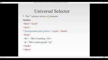 WT Wk 07 Video 01 (CSS Universal Selector)