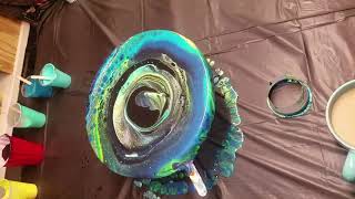 How To Open Cup Acrylic Pour EPIC, then I blew it then I saved it!