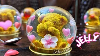 THE CUTEST DESSERT EVER! Jelly Spheres with Teddy Bear Inside for Valentine's Day.#jelly #desserts