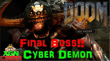 Doom 3 BFG CyberDemon Final Boss battle gameplay!