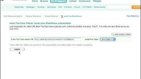 How to insert a YouTube video into a SlideShare presentation