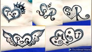 Beautiful couple heart letter tatto design || letter tatto mehndi design, ||