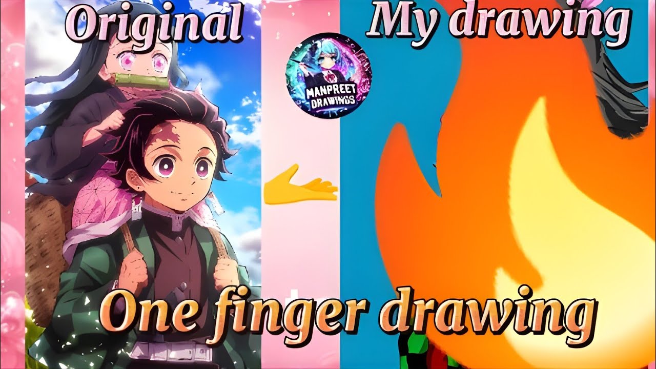 Digital Drawing Just One Finger anime character drawing 😆