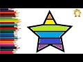How to draw a stars. Coloring page/Drawing and painting for kids. Learn colors.
