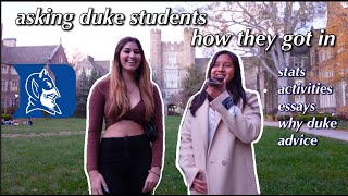 Asking Duke Students How They Got Into Duke | GPA, SAT/ACT, Extracurriculars, Essays & More