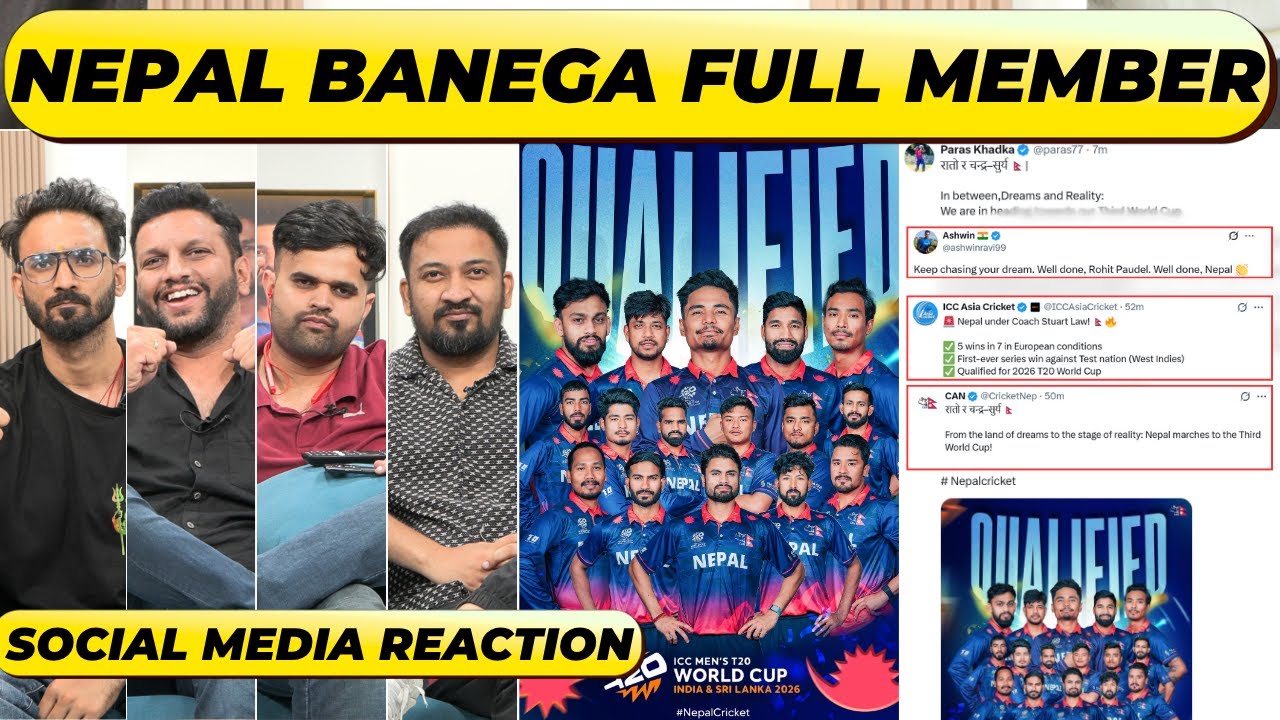 R ASHWIN SALUTES NEPAL TEAM. PARAS KHADKA’s MSG: FULL MEMBER GOAL. NEPAL IN T20WC