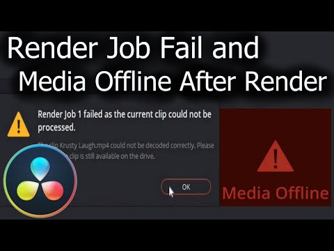 Fixed DaVinci Resolve 16 Render Job Failed and Media Offline After Render Work Around